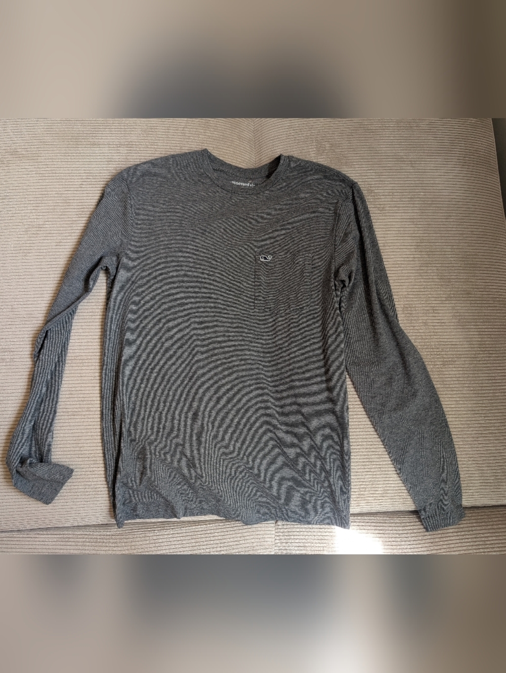 Vineyard Vines Edgartown Men's Long-Sleeve Pocket T-Shirt - Charcoal Gray